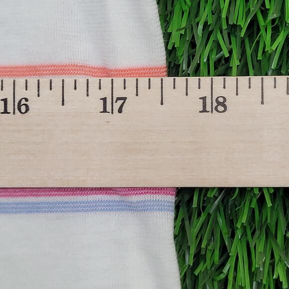 Vintage Par-Four MOD Striped Polo Shirt Womens S/M 18x23 Crop White - Picture 10 of 11